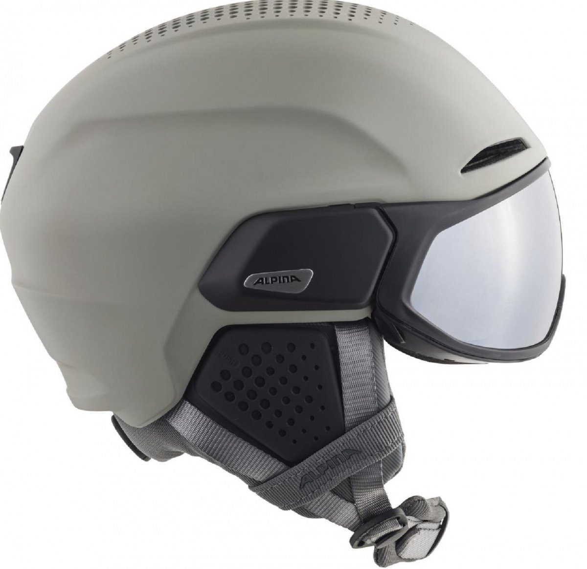 Alpina Sports Skihelm Alpina Alto Q-Lite Visier Skihelm Snowboardhelm moon grey matt A9236