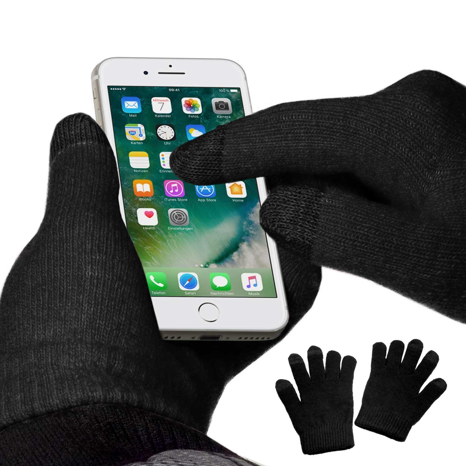 yayago Strickhandschuhe Handy Tablet Fingerhandschuhe für Apple iPhones und iPads geeignet Touchscreen geeignet, teilweise leitfähig, für alle Apple iPhones