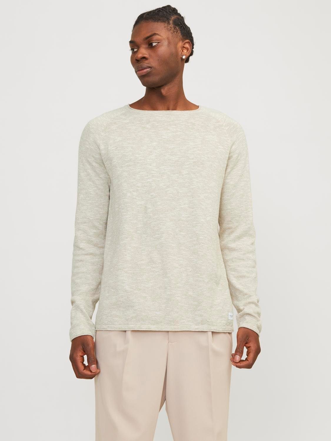 Jack & Jones Strickpullover JJELINEN KNIT CREW NECK SN