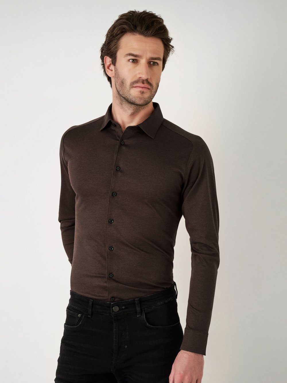 DESOTO Langarmhemd Jerseyhemd Casual Kent