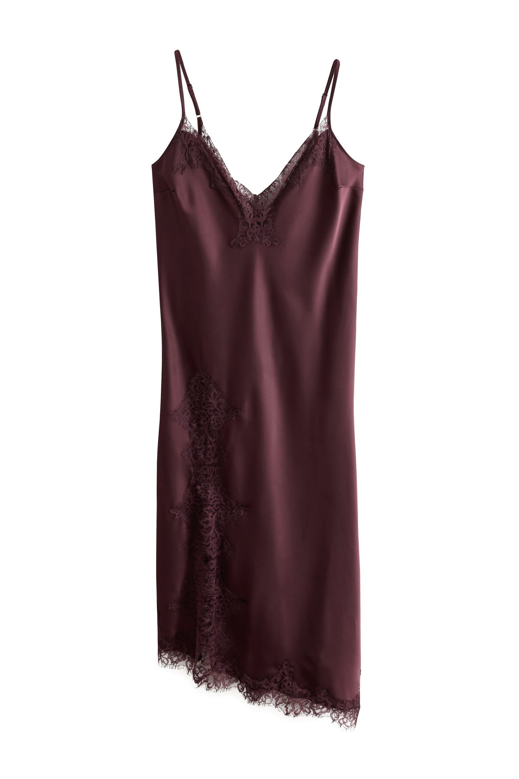 Nachthemd Satin-Negligé mit Spitzendetail