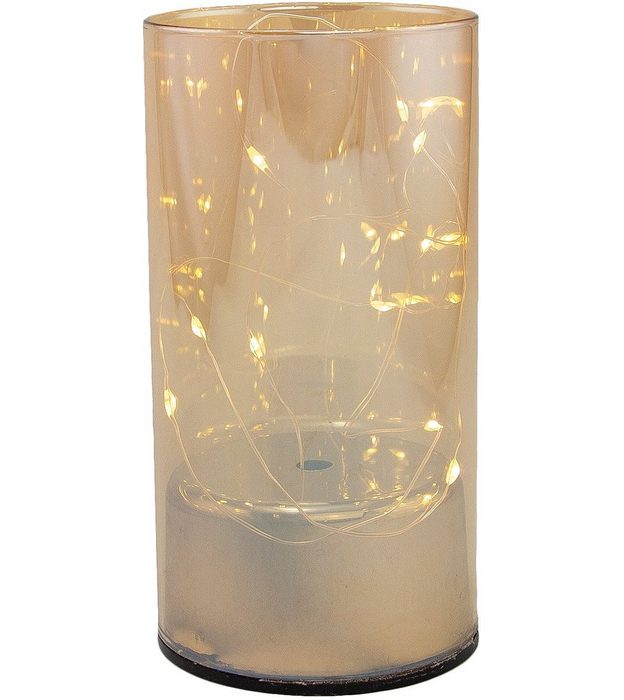 RIFFELMACHER & WEINBERGER Dekolicht Weihnachtsdeko LED fest integriert Neutralweiß aus Glas mit 10 LEDs Höhe ca. 15 cm
