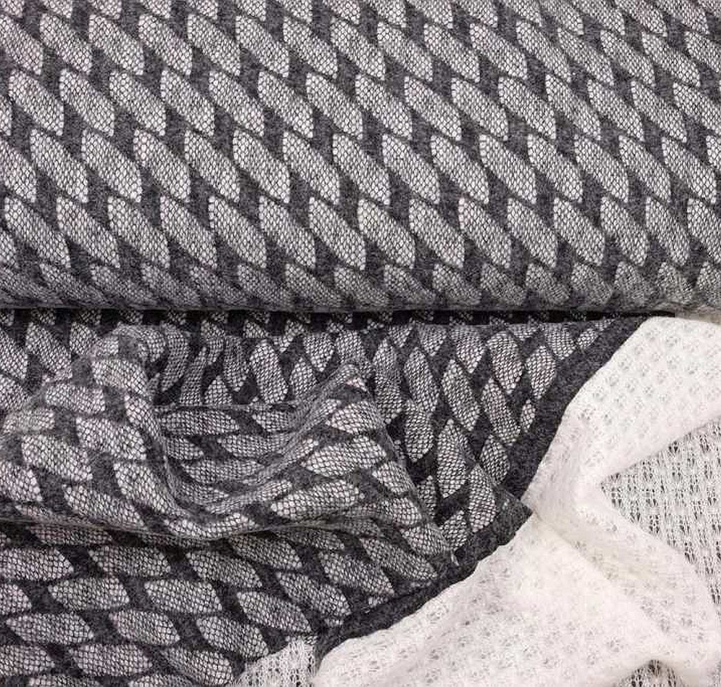 larissastoffe Stoff Strickstoff Doubleface anthrazit