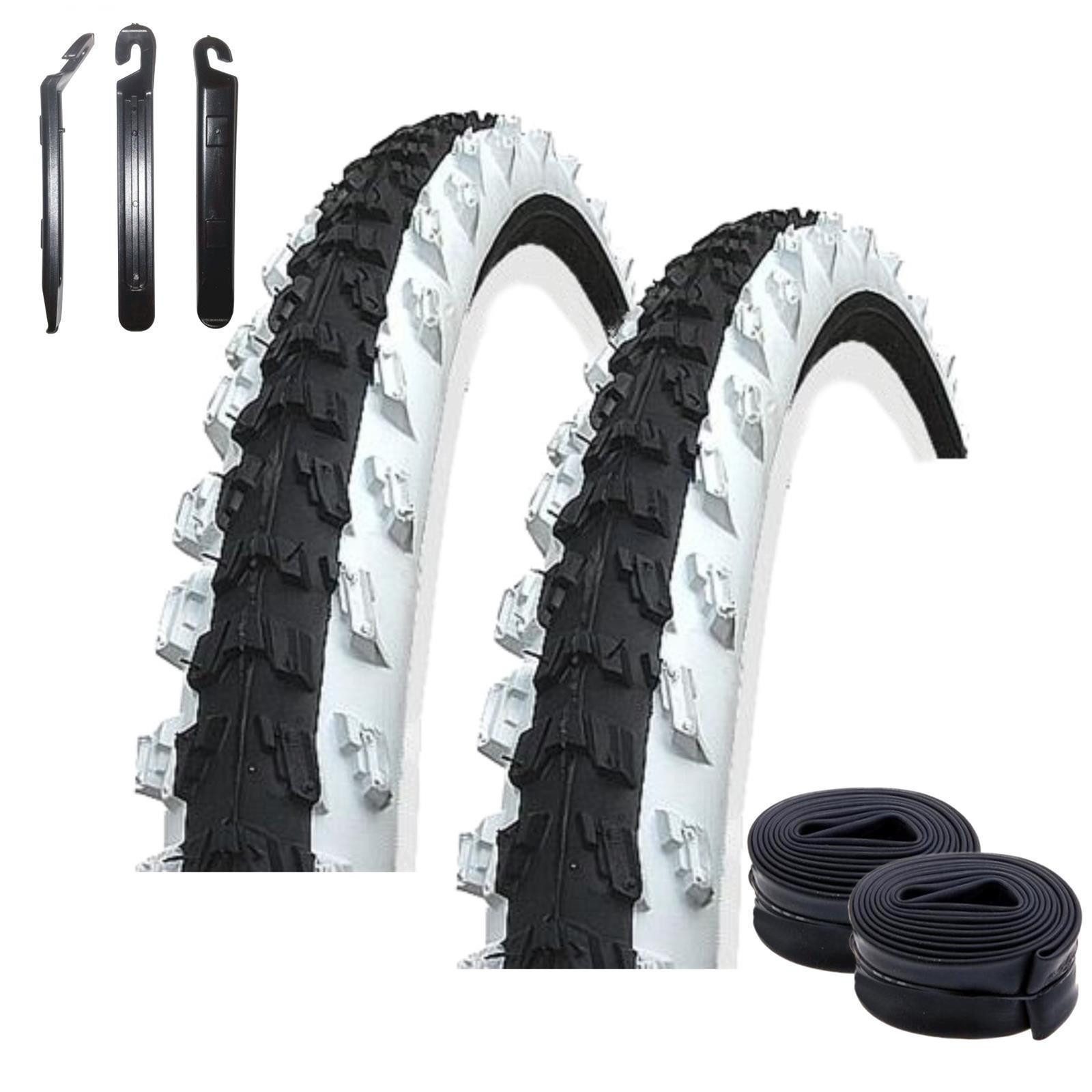 maxxi4you Fahrradreifen 2 x Kenda K-829 MTB 24 x 1,95 (50-507) Schwarz/Weiß + 2 x AV inkl. RH