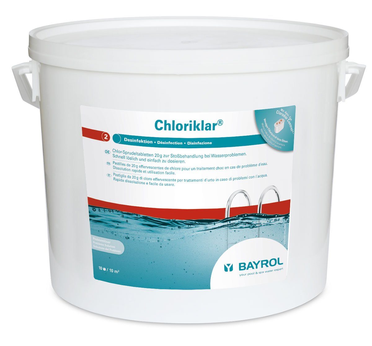 Bayrol Poolpflege Chloriklar 10kg 20g-Tabletten schnelllöslich Desinfektion Schwimmbad