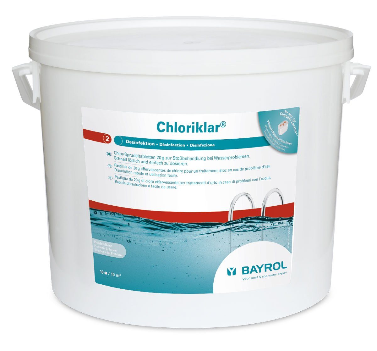 Poolpflege Chloriklar 10kg 20g-Tabletten schnelllöslich Desinfektion Schwimmbad