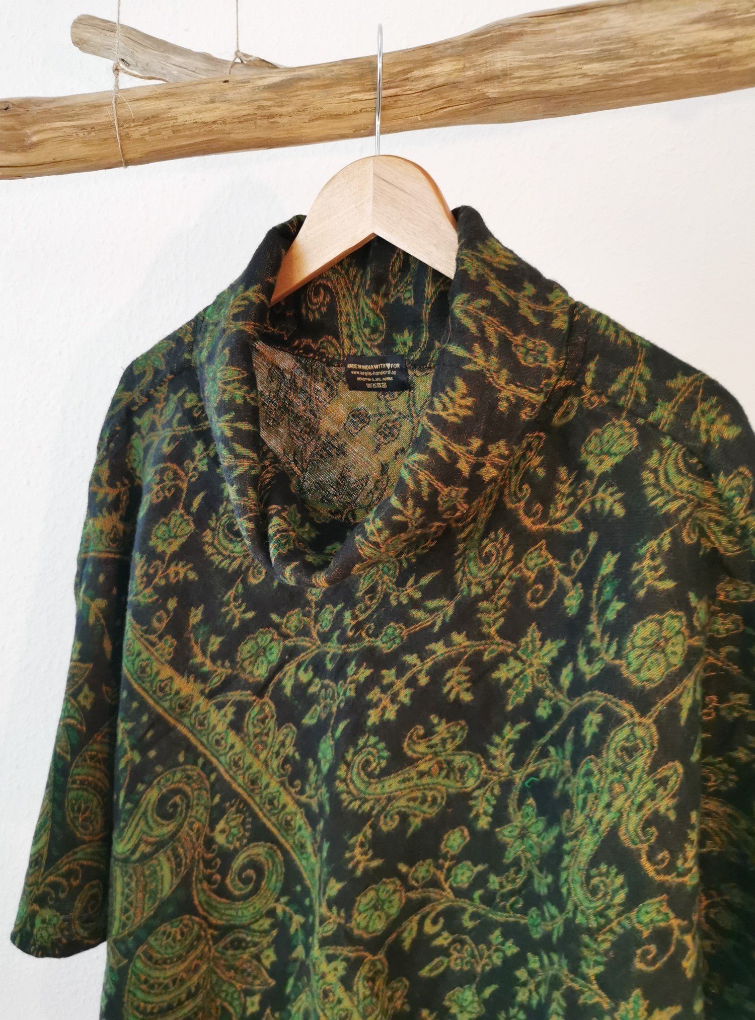 Aurelie Poncho Eleganter Paisley Poncho, für Damen und Herren, mit Stehkragen