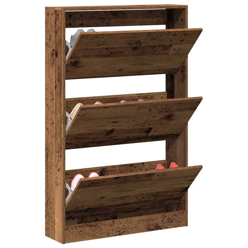 vidaXL Schuhschrank 80 x 21 x 125,5 cm Schuhschrank Alte Holz 80x21x125,5 cm Ingenieurholz