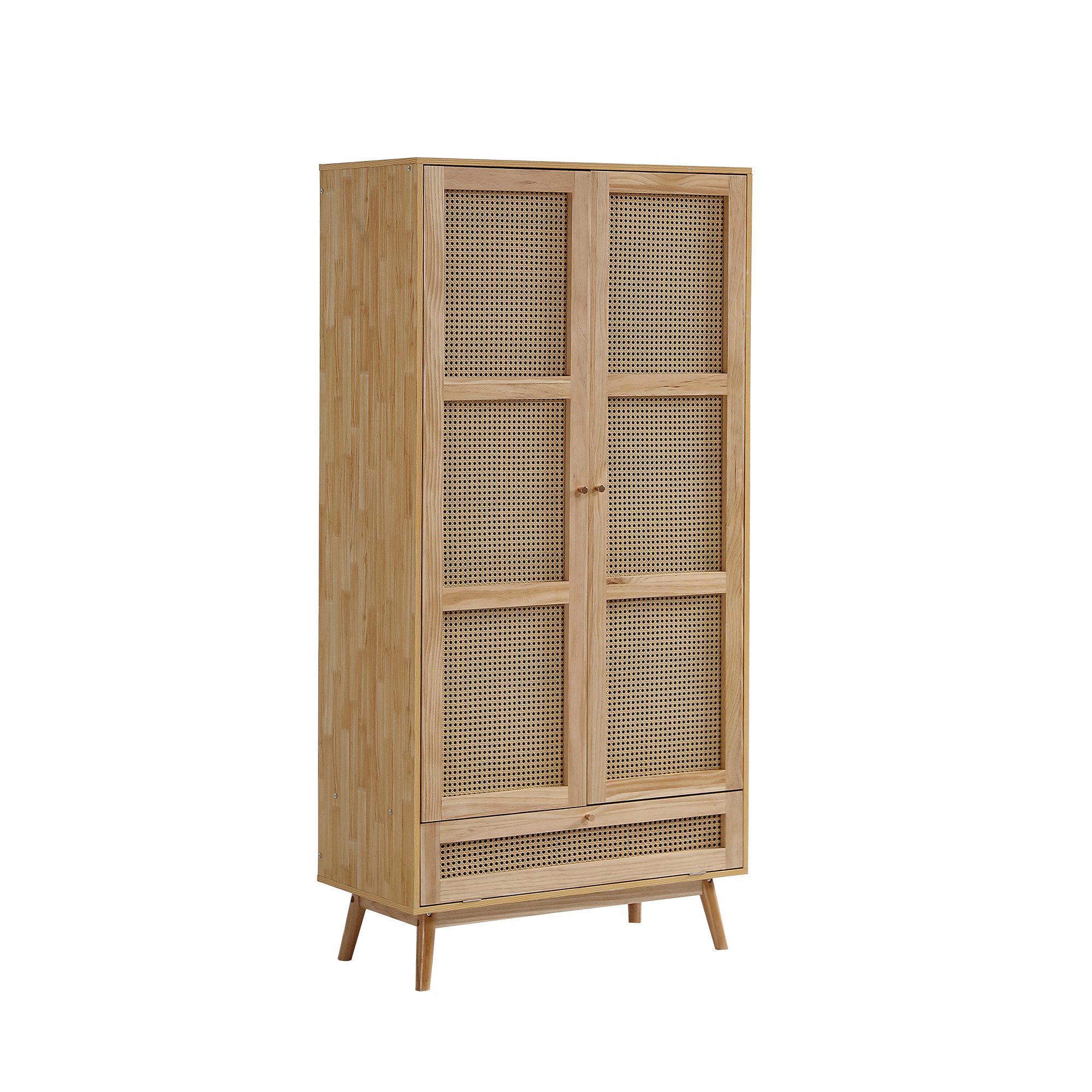 Thanaddo Kleiderschrank Kleiderschrank mit Stange, 2-türiger Kleiderschrank, Schlafzimmer