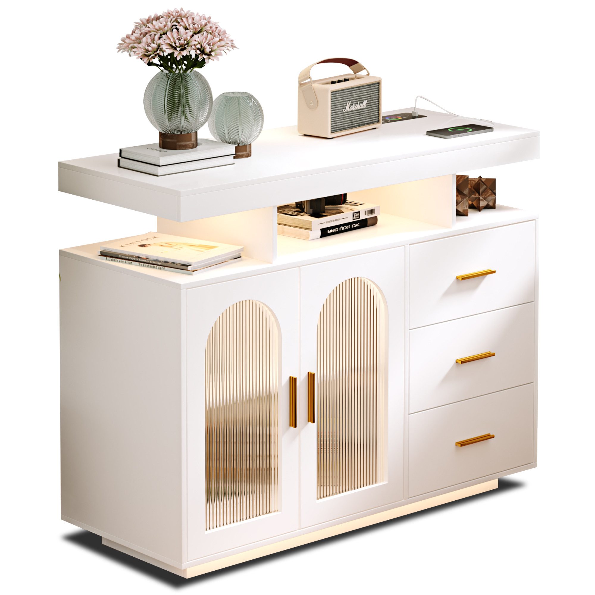 FREDEES Sideboard mit LED-Beleuchtung inkl. Küchenschrank, günstig online kaufen