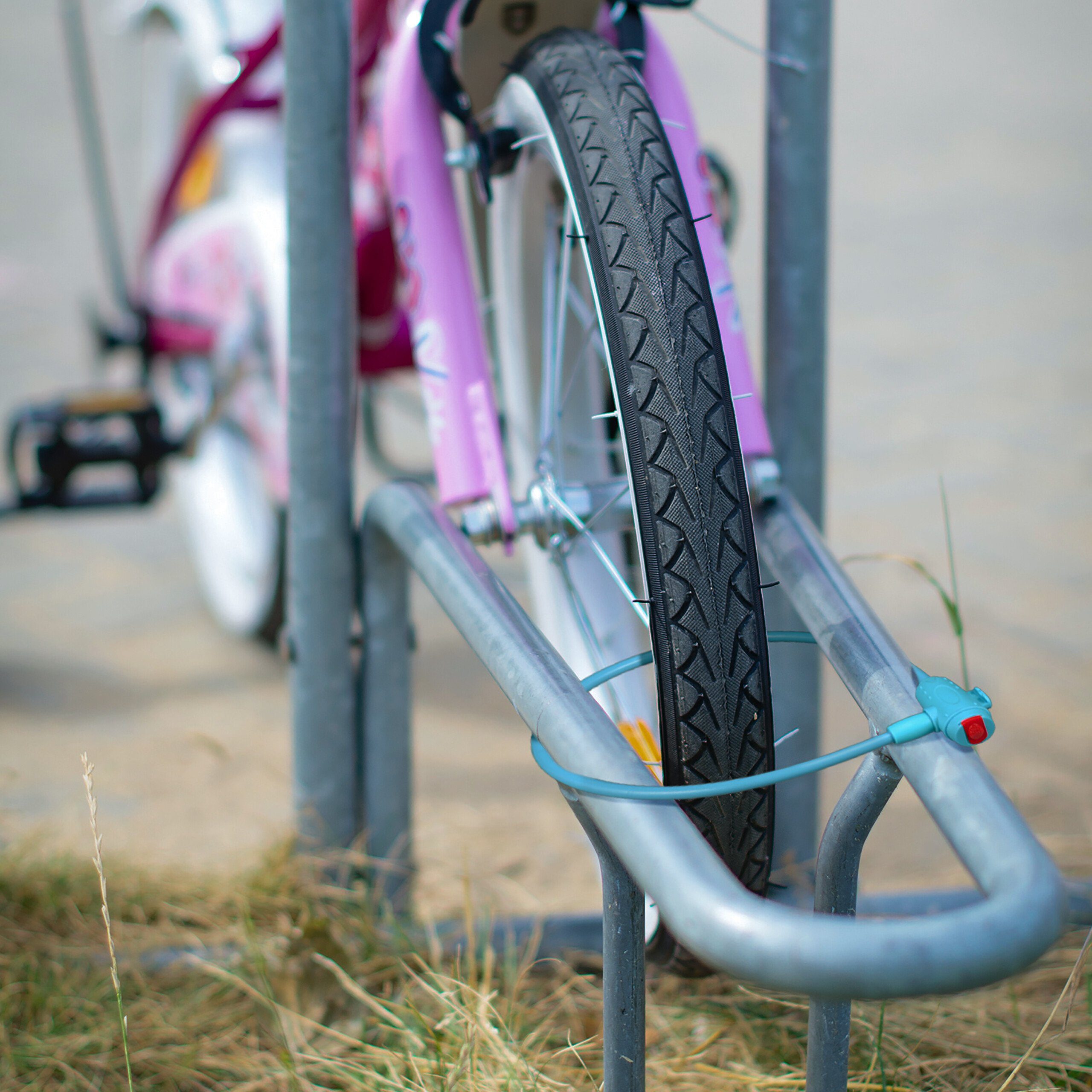 relaxdays Kabelschloss Fahrradschloss für Kinder, blau