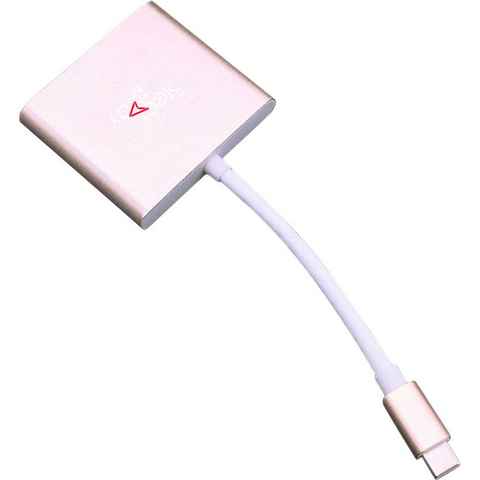 Steelplay Mini Dock USB C zu HDMI Adapter Switch Adapter USB Typ C zu USB 3.0 Typ A, HDMI, USB-C