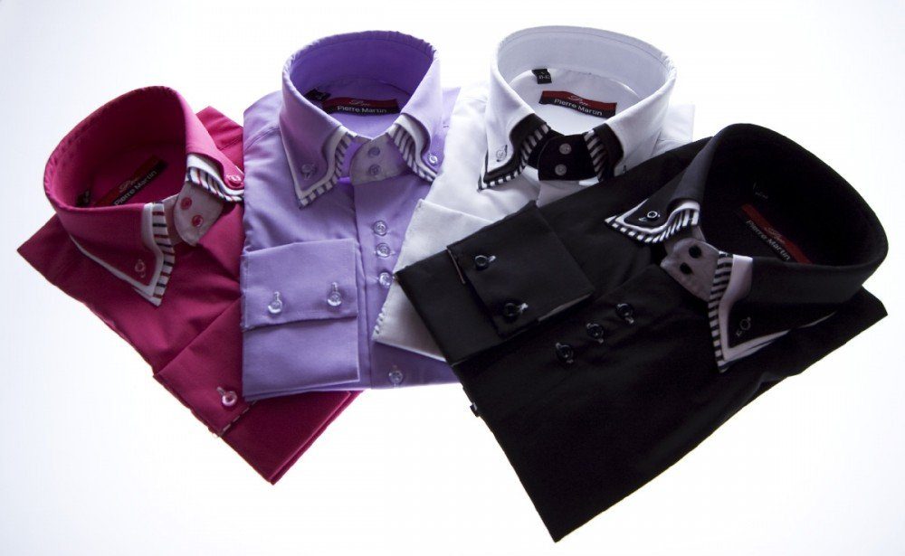 Pierre Martin Businesshemd Designer Herren Hemd dreifach Kragen Slim Fit 3-fach Kragen, Bügelleicht, Pflegeleicht, Alle Jahreszeiten