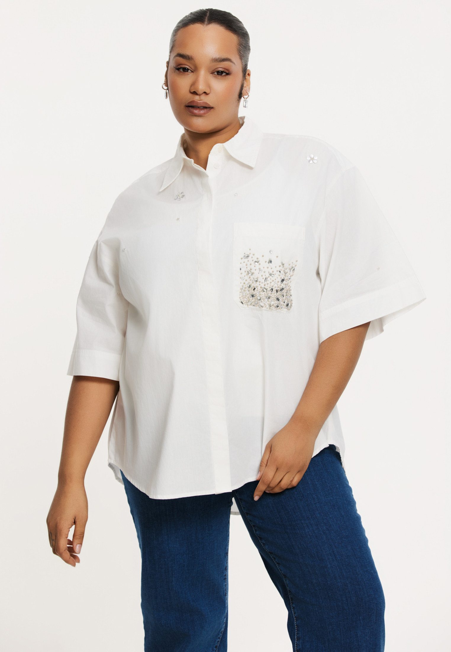 Blusentop Damen Bluse mit kurzarm