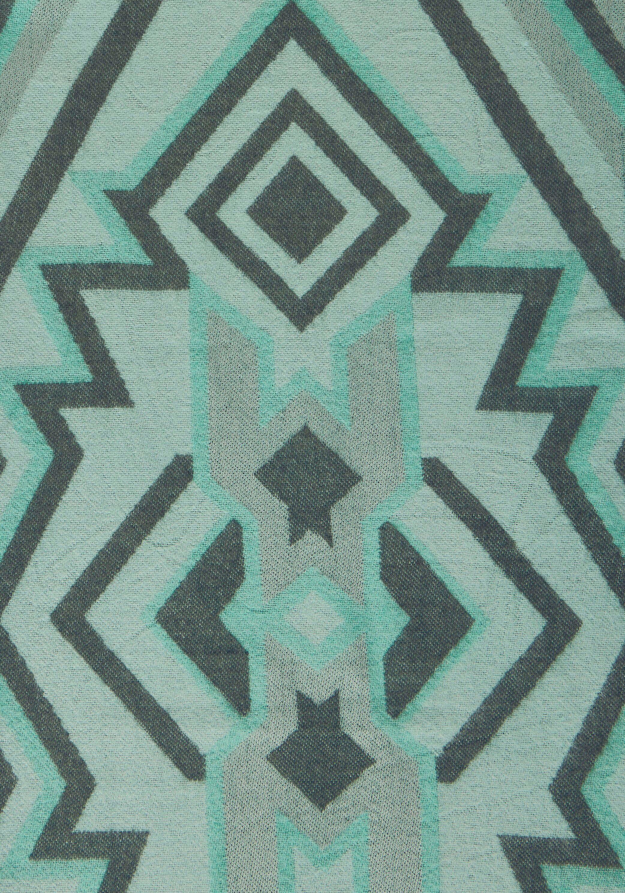 STREET ONE polar Schal, Ikat-Muster light mit mint