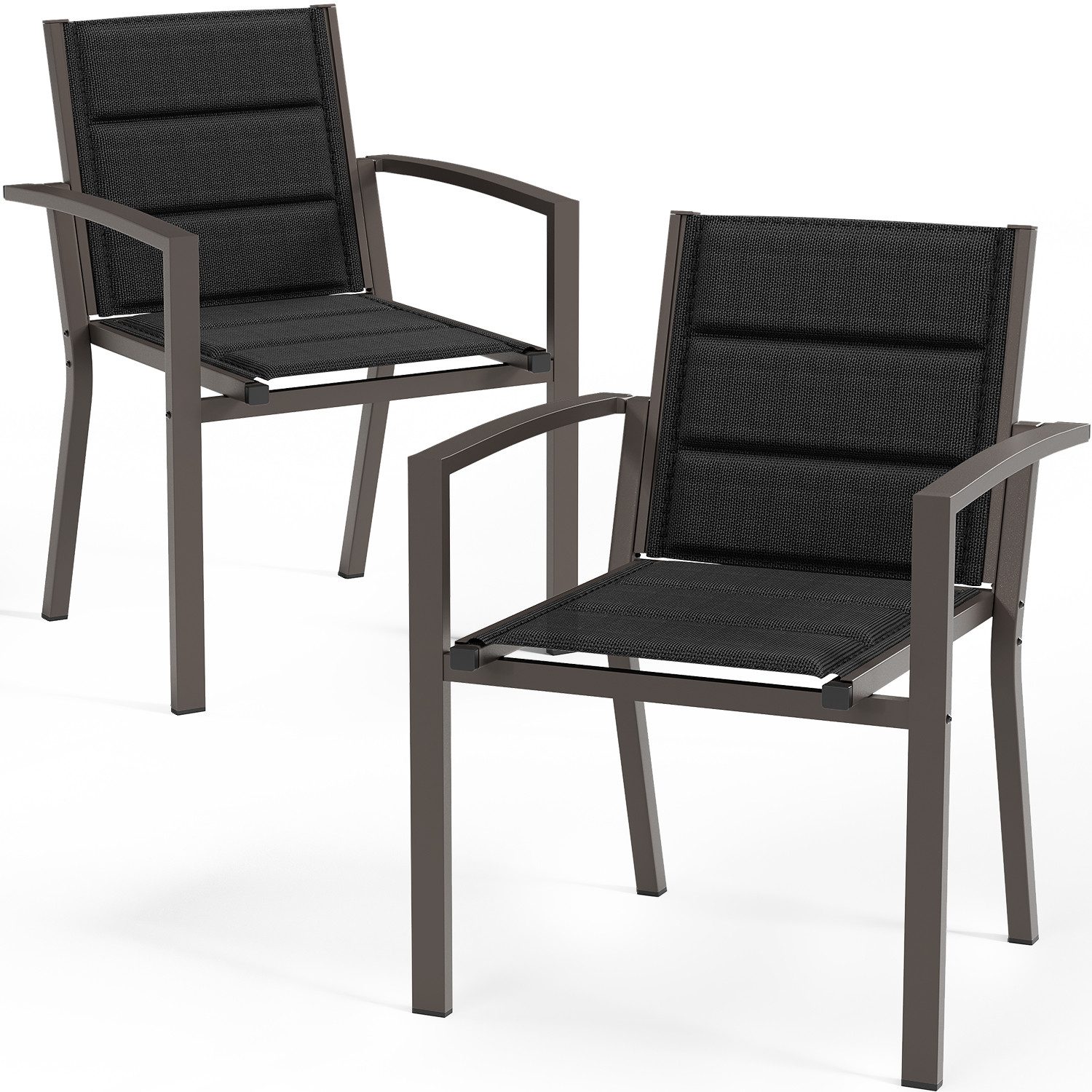 HOMALL Gartenstuhl Klappstuhl (2er Set) Aluminium Outdoor-Stuhle Belastbarkeit 160 kg (Aluminiumrahmen 2 Größen 3 Farben erhältlich Stapelbar, um Platz zu sparen)