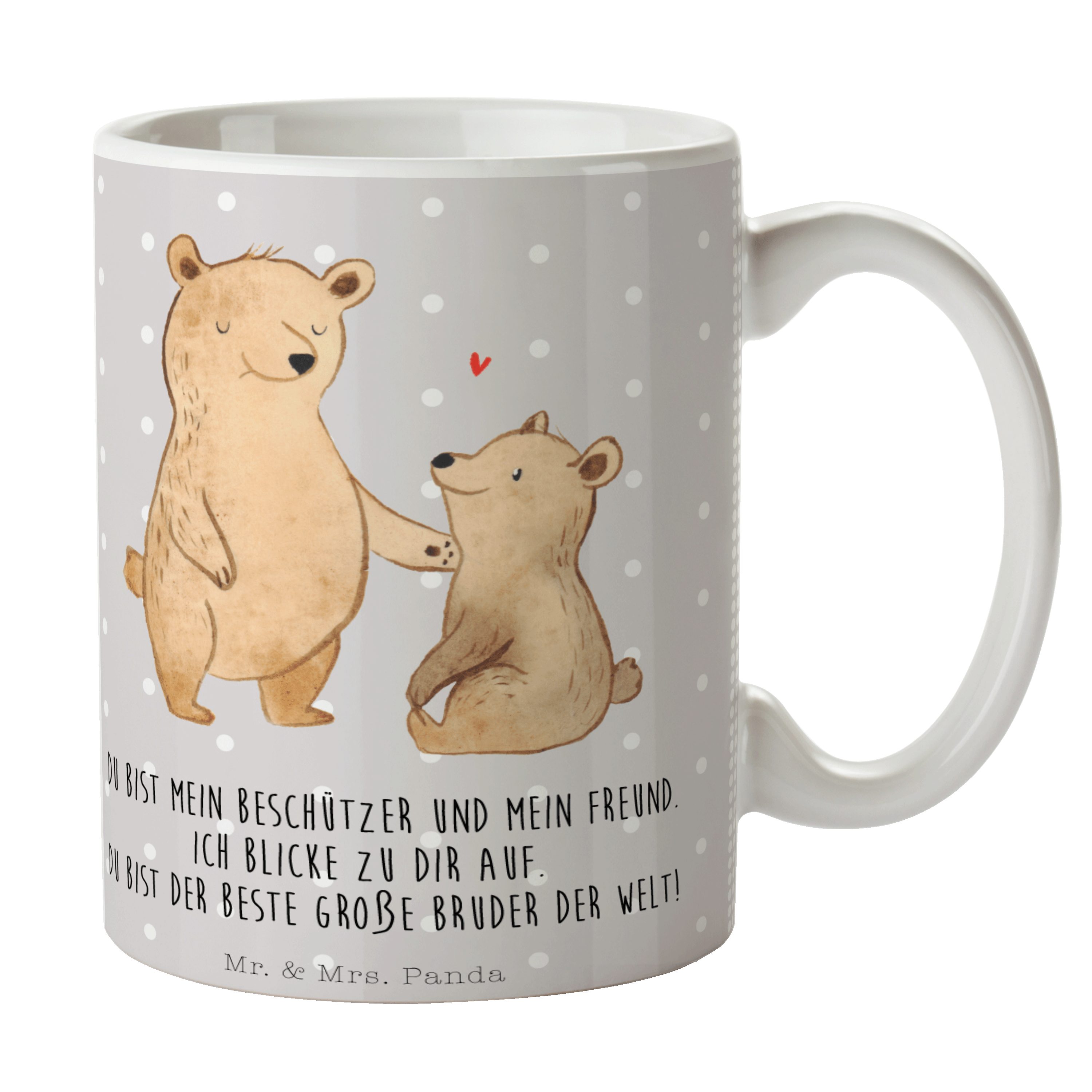 Bruder Bär Keramik Schwes, Tasse - Panda Teetasse, Becher, Mrs. & - Pastell Mr. Grau Großer Geschenk,