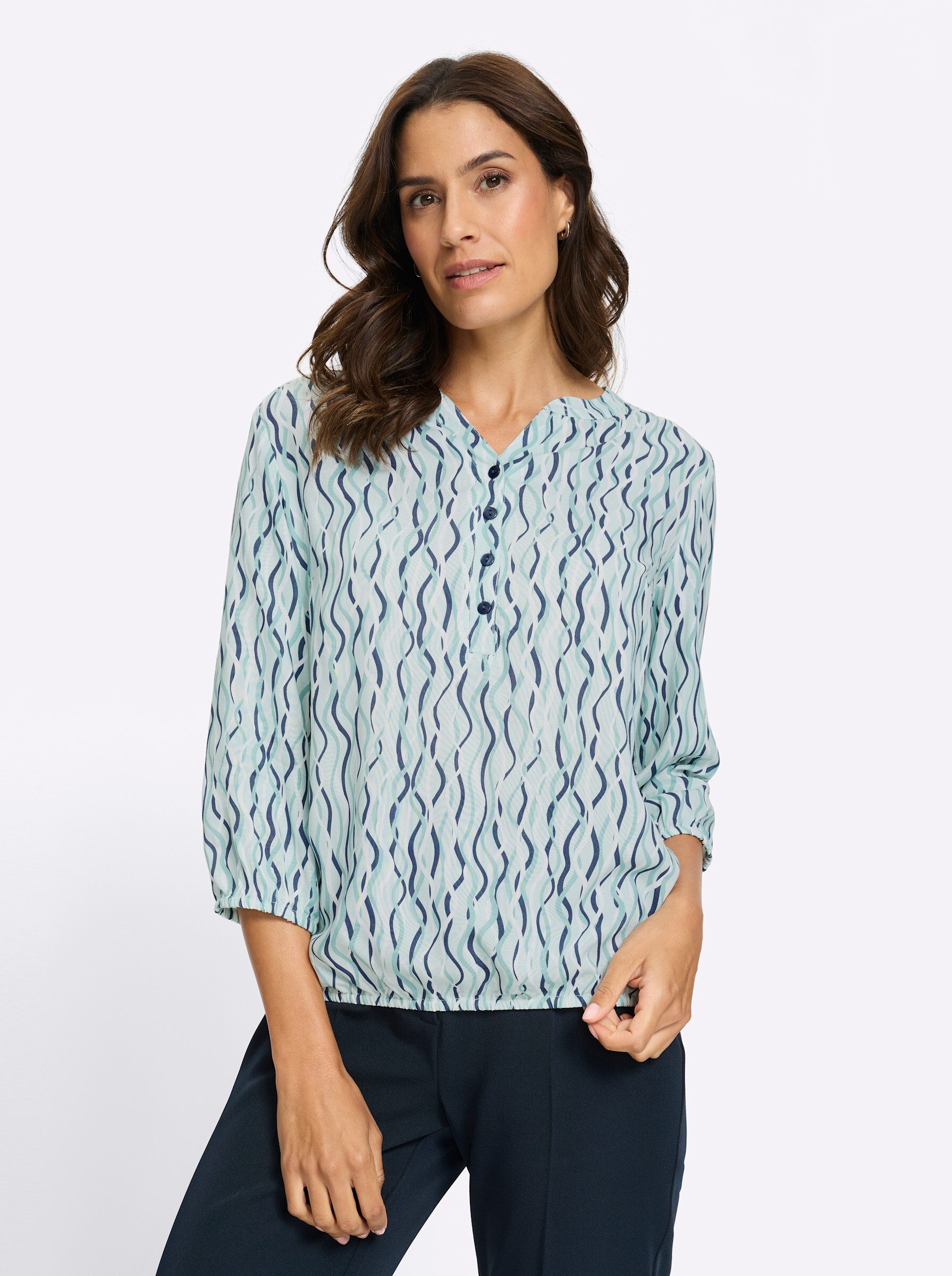 Witt Klassische Bluse Druck-Bluse 3/4-Arm