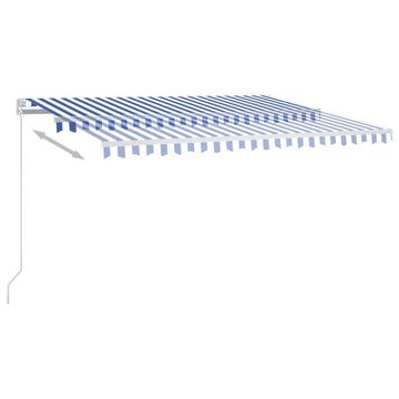 vidaXL Markise Automatische Markise mit LED & Windsensor 4,5x3 m Blau und Weiß