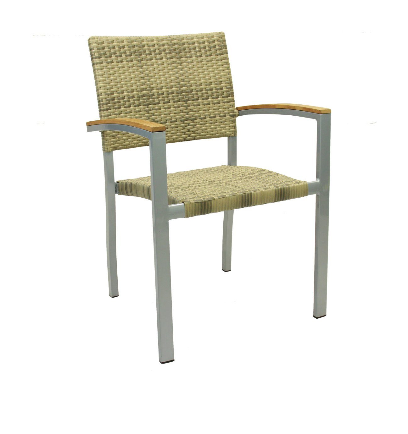 BORNEO Elfenbein beige BORNEO Sessel St), 4x (4 Stapelsessel Polyrattan Konway Stapelstuhl KONWAY®