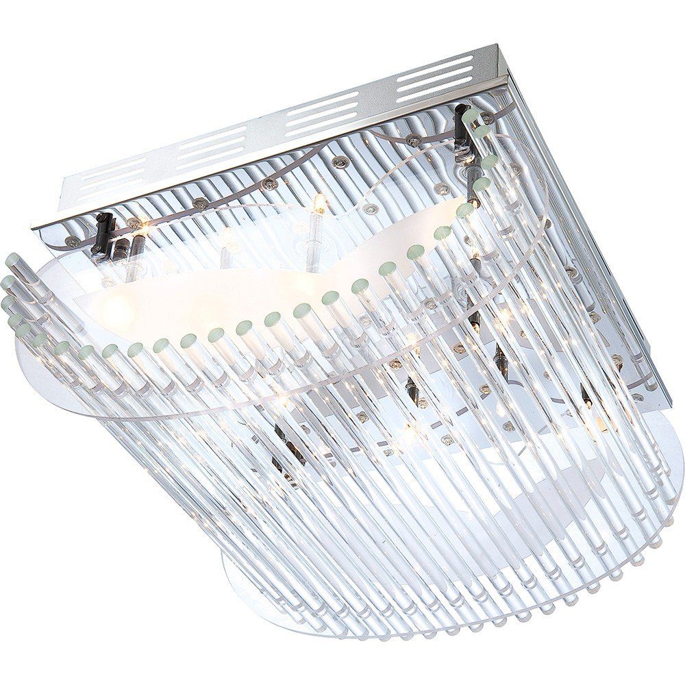 Globo Deckenleuchte 48062 – Chrom-Glas Design, Dimmbar, Für Bad, Flur & Wohnzimmer