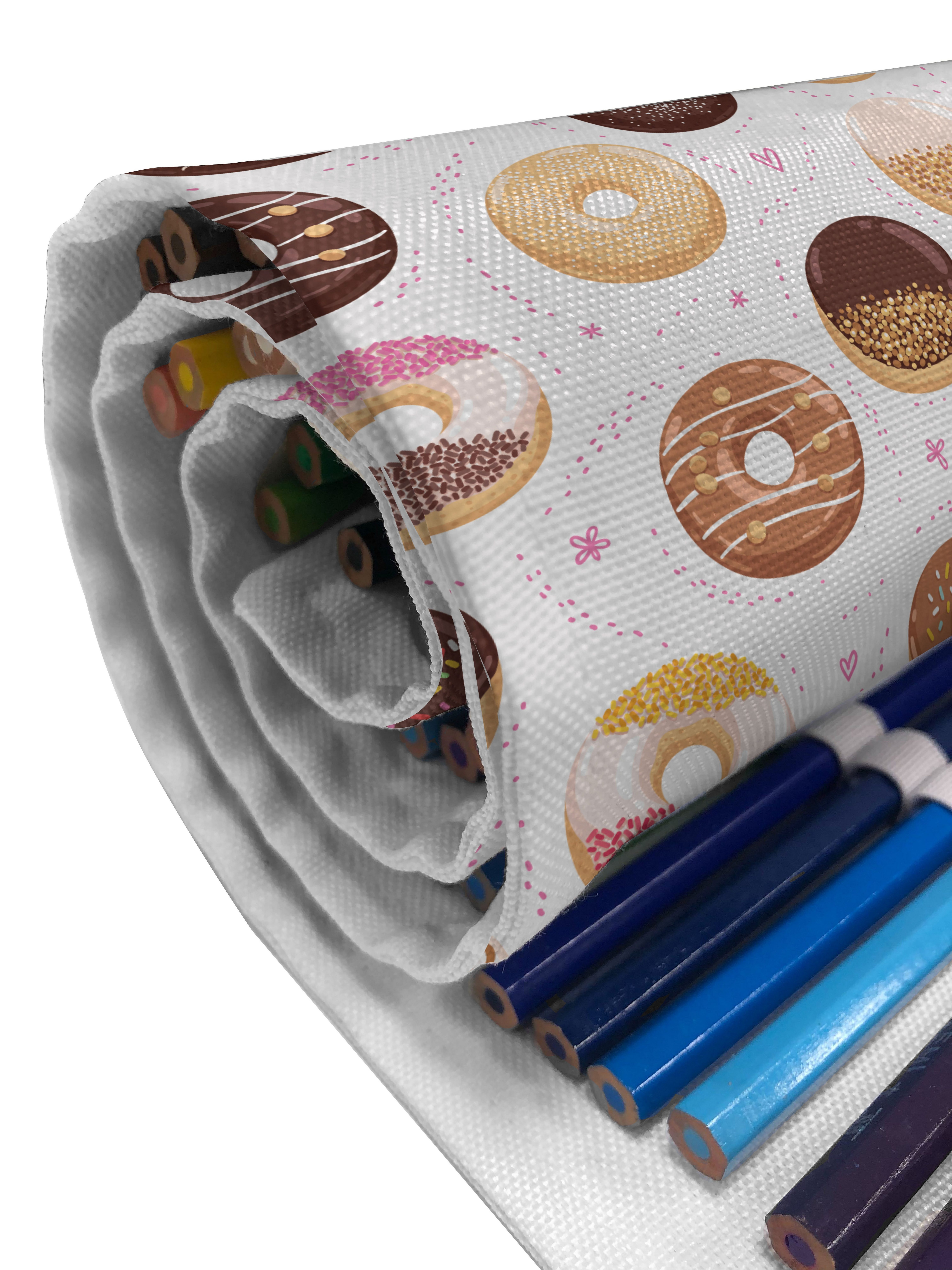 Abakuhaus Federmäppchen langlebig und tragbar Donuts Yummy Bunte Stiftablage Segeltuch Rosa Organizer