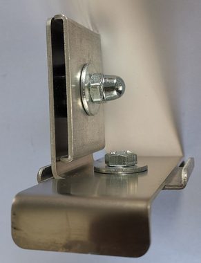 Gabiona Gabionenzaun, (Klammer mit Zaunhalter 5 x 10 cm für Doppelstabmatte, Aluminium)