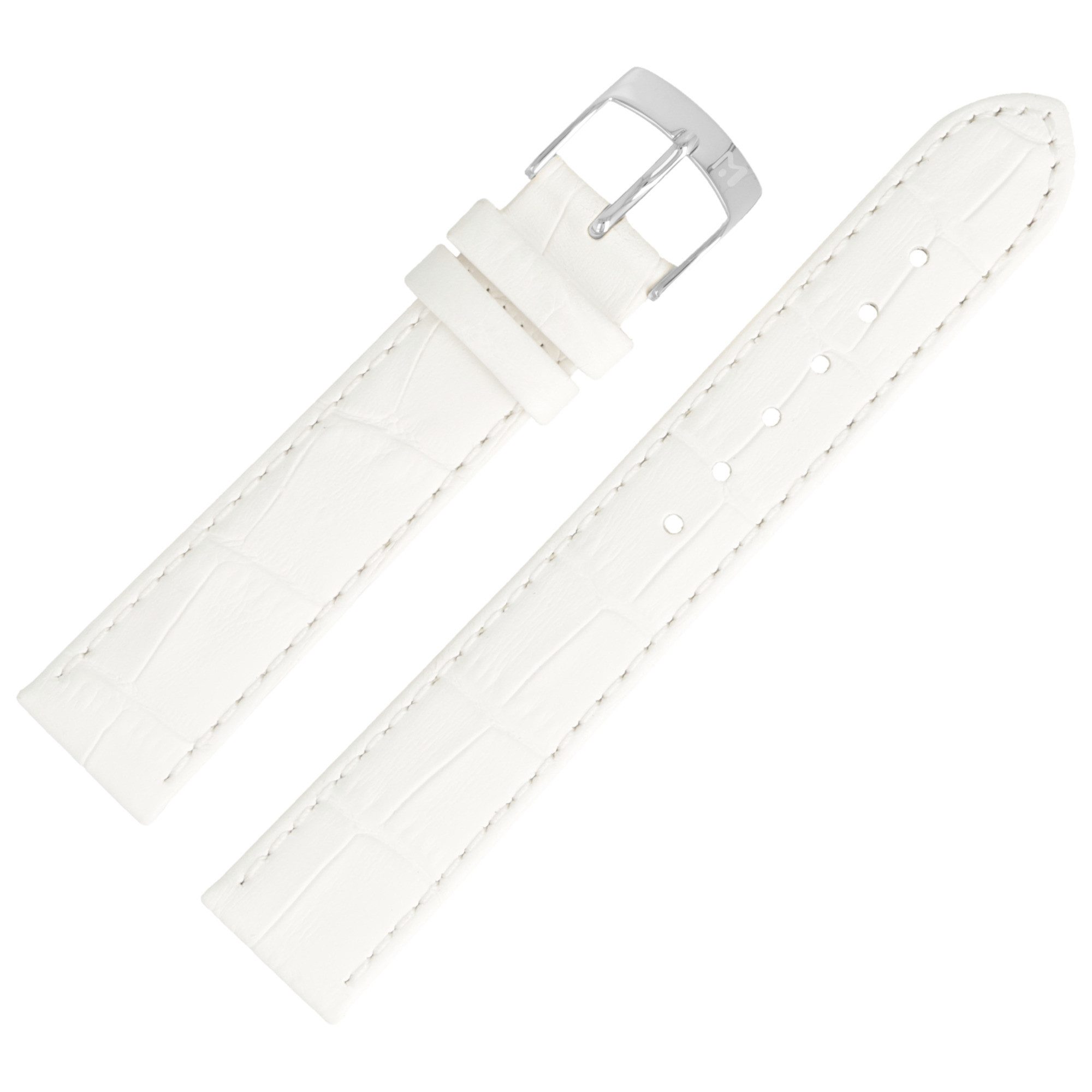 MARBURGER Uhrenarmband 22mm Leder Alligator Prägung