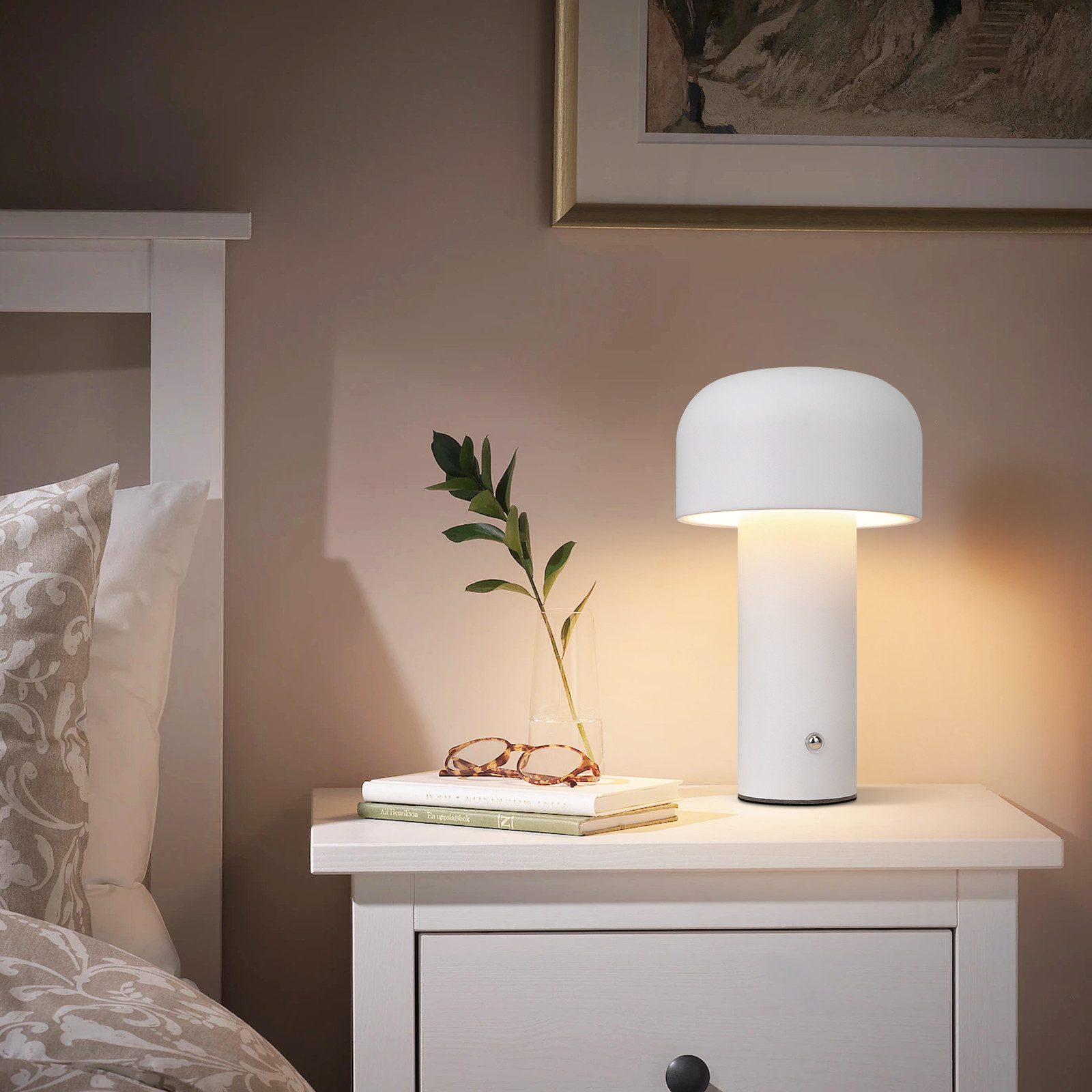 Nettlife LED Tischleuchte Dimmbar Kabellos Akku 2W Nachttischlampe Schlafzi günstig online kaufen