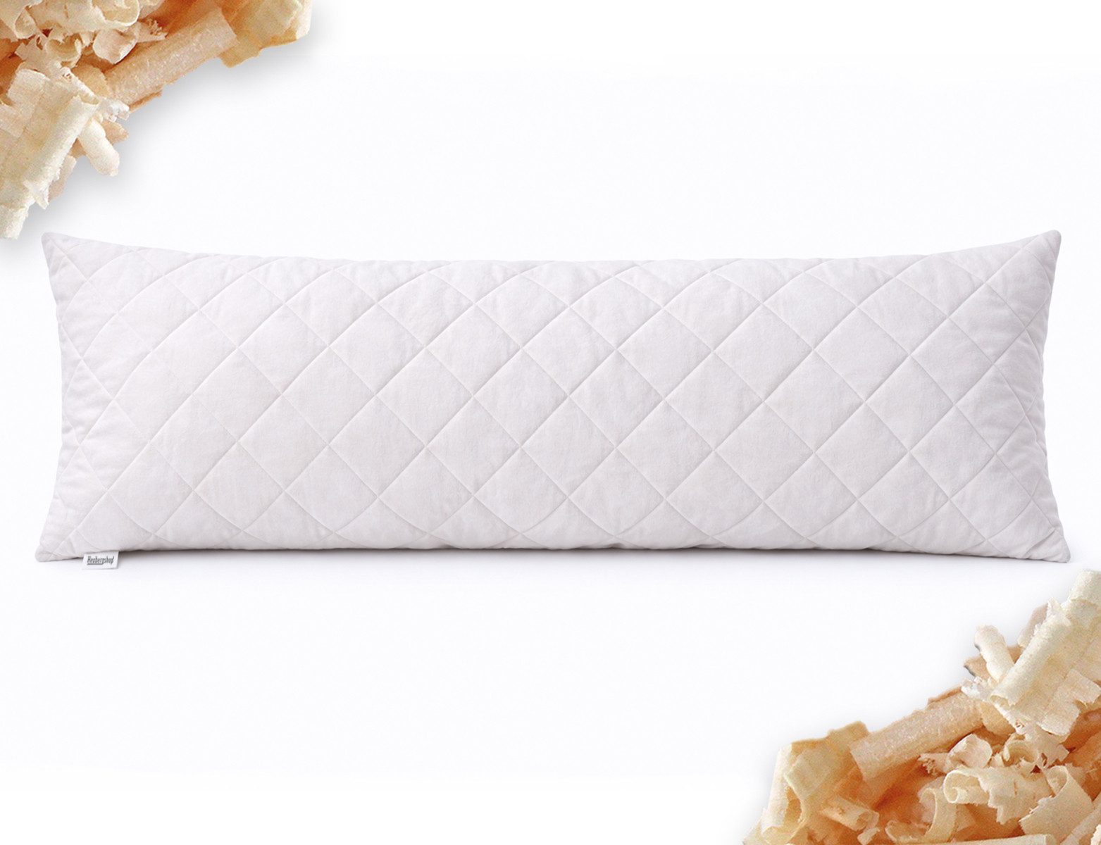 Heubergshop Zirbenkissen, 40x140cm Seitenschläferkissen Zirbenflocken (Zirbe-Gesteppt-40x140)