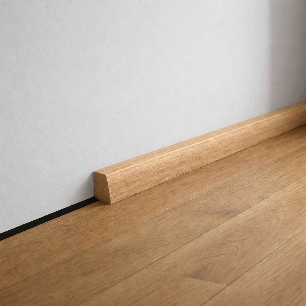 Südbrock Sockelleiste Sockelleiste Vorsatzleiste 14 x 20 Bergeiche unbehandelt Deckleiste, L: 240 cm, H: 2 cm, 1-St.