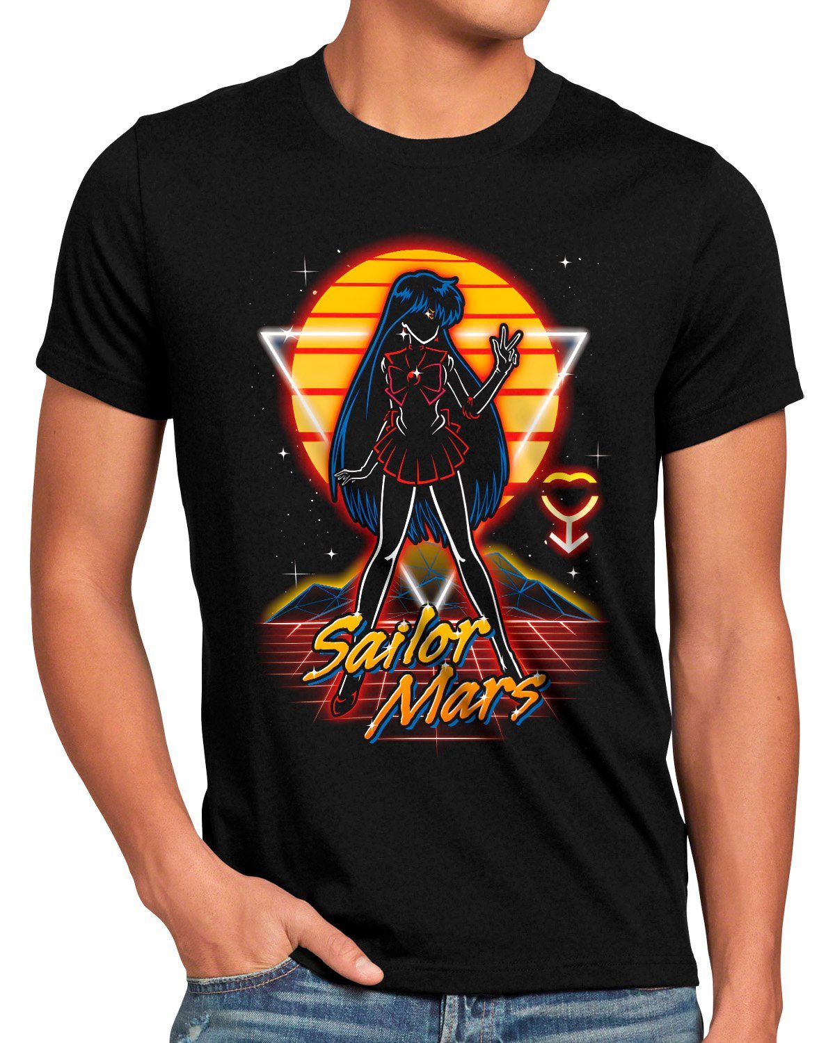 Print-Shirt manga sailor Herren T-Shirt anime Mars crystal moon cosplay Sailor style3