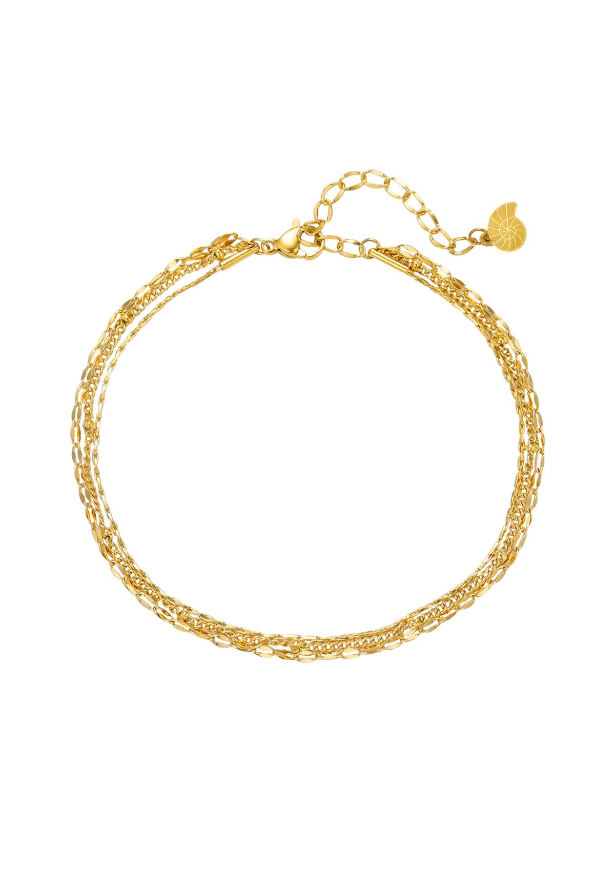 Fußkette Sommertraum, 3er Layer Damen Kettchen