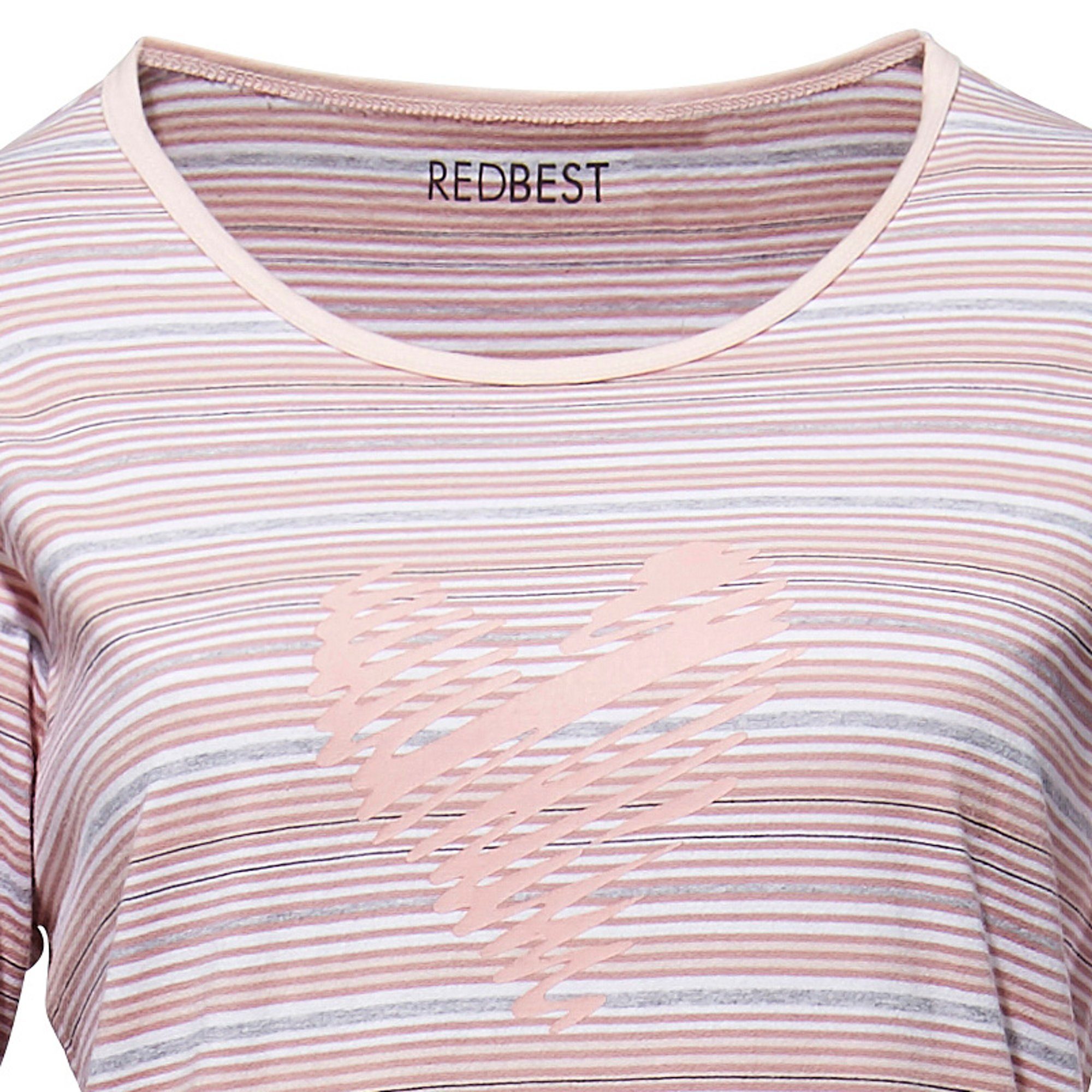 Nachthemd Damen-Nachthemd Streifen REDBEST Single-Jersey