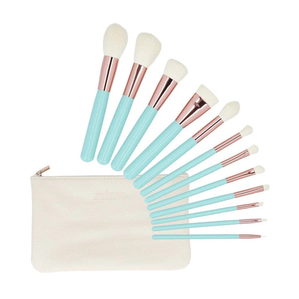 MIMO Kosmetikpinsel-Set MIMO MAKEUP BRUSH TURQUOISE 12 PCS SET