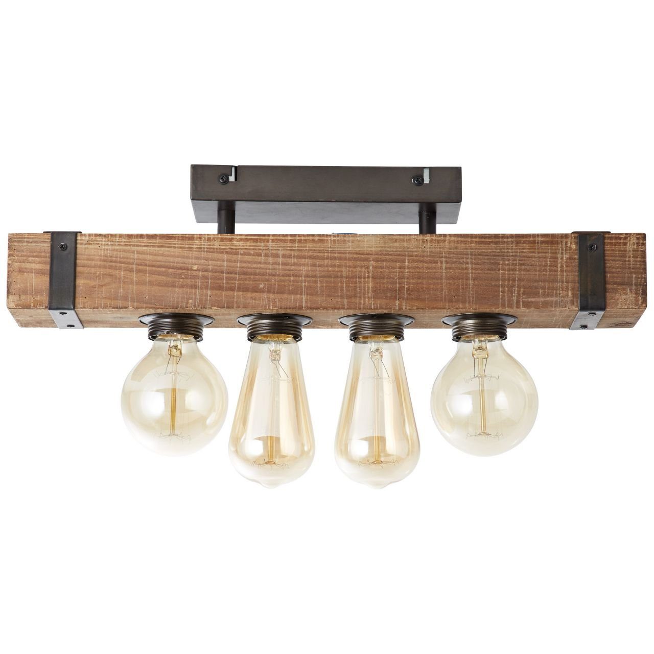 Brilliant Deckenleuchte Woodhill 30W, Lampe A60, 4flg g. 4x Deckenleuchte Woodhill, E27, antik/schwarz