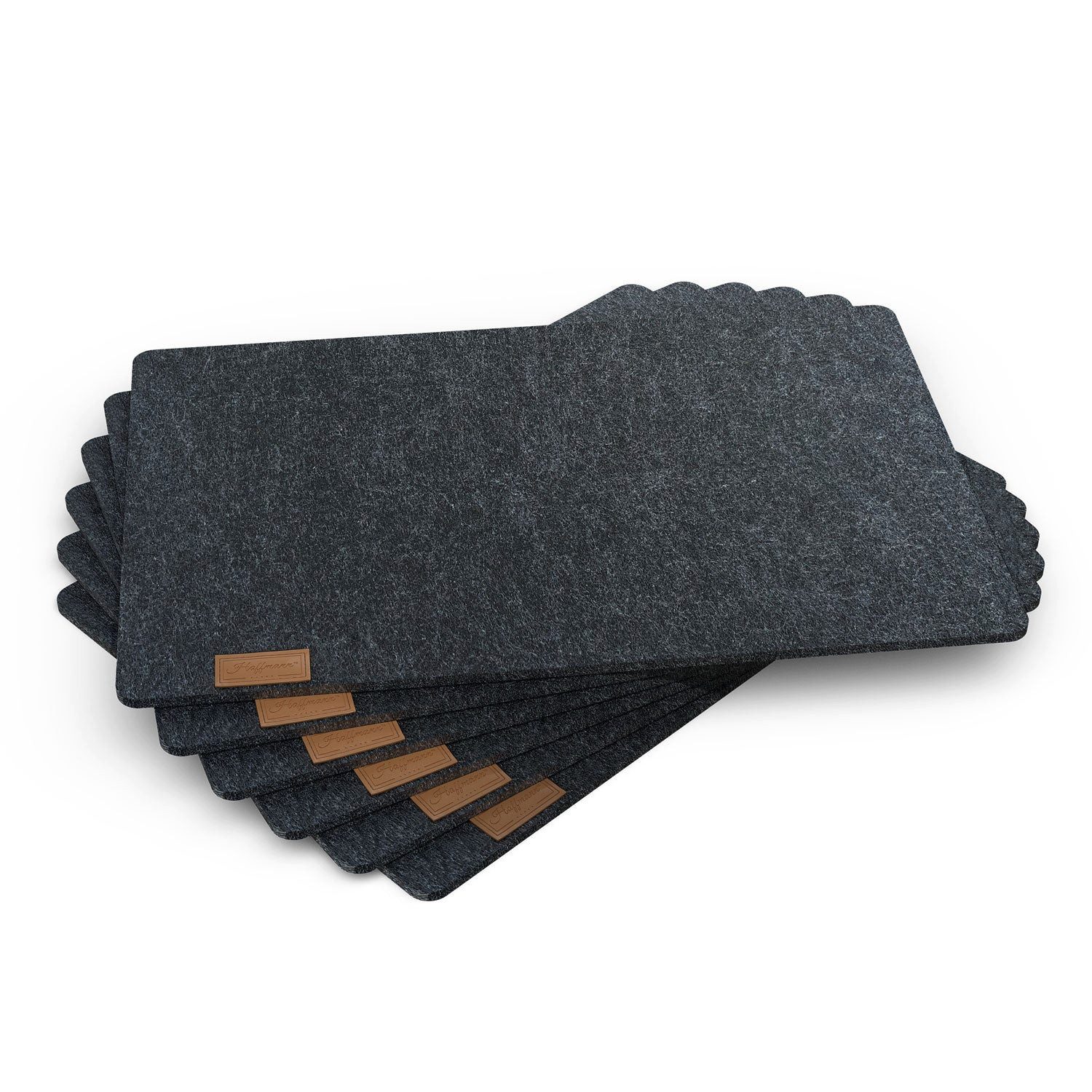 Hoffmann Germany Platzset Tischunterlage Filz 45×30 cm, 6er-Set, anthrazit, hitzebeständig, (Set, 6-St., 6x Platzset 45×30 cm), 5 mm Filz, abwaschbar, 200°C, 90% Polyester, zeitloses Design