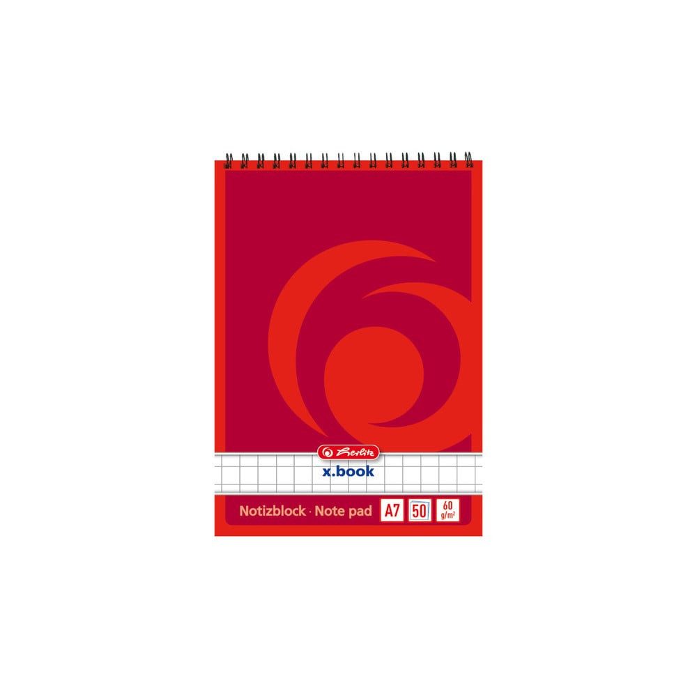 Herlitz Collegeblock Spiralnotizblock A7 50 Blatt kariert 4 Stück