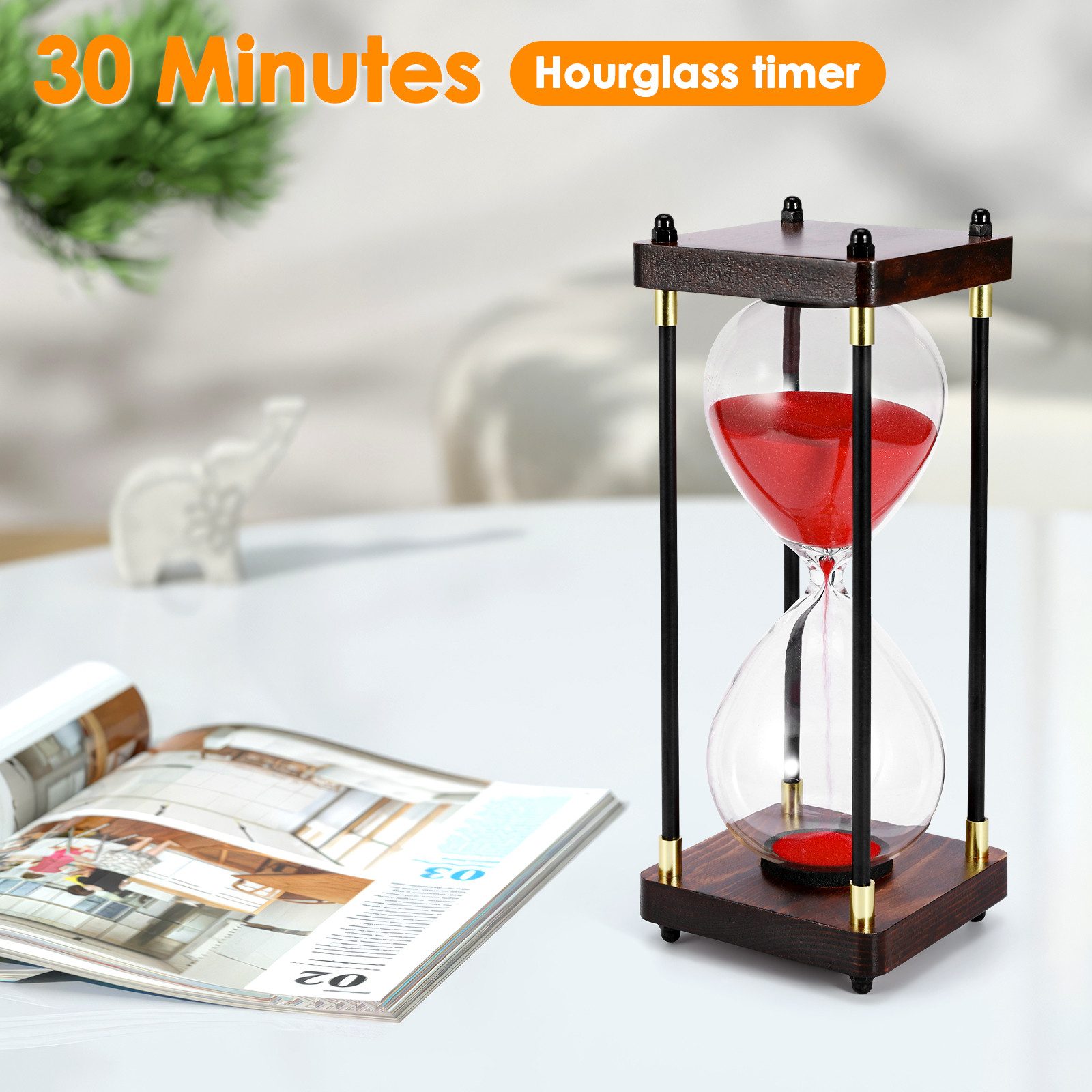 BlingBin Sanduhr 30 Minuten Holz, Sanduhr Deko, Sanduhrgeschenk Sanduhren Groß Für Haus, Schreibtisch, Büro, Hochzeitsdekoration