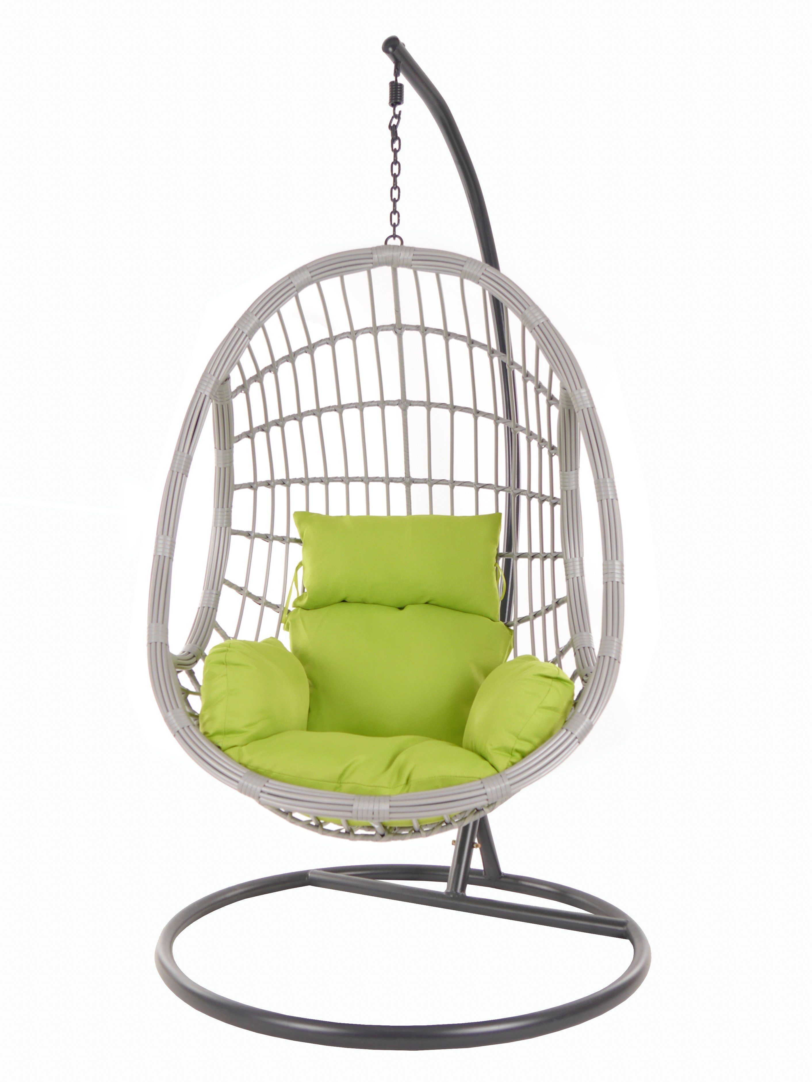 Loungemöbel green) Schwebesessel apple Chair, Hängesessel PALMANOVA Kissen, (6068 und Gestell apfelgrün mit lightgrey, Swing KIDEO