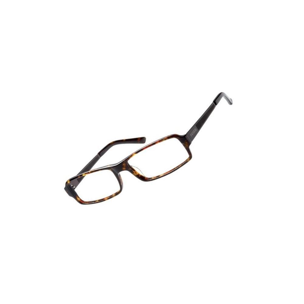 Fossil Brillengestell Korrektionsfassung Brille Kunststoff Braun 55/16/140 - OF2066249, Kunststoff und Metall