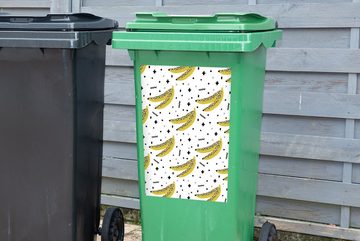 MuchoWow Wandsticker Obst - Bananen - Muster (1 St), Mülleimer-aufkleber, Mülltonne, Sticker, Container, Abfalbehälter