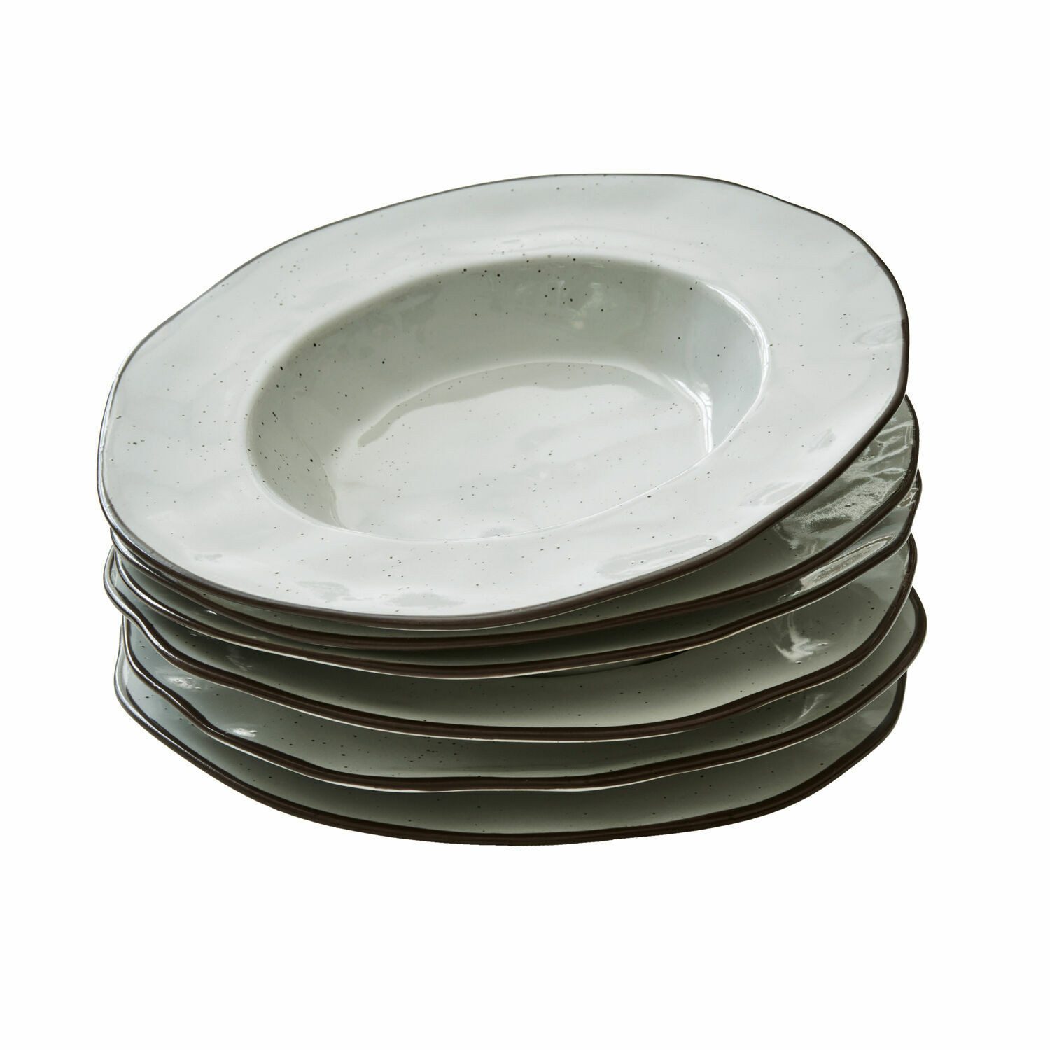 Mirabeau Geschirr-Set Suppenteller 6er Set Biarré grau, Steinzeug
