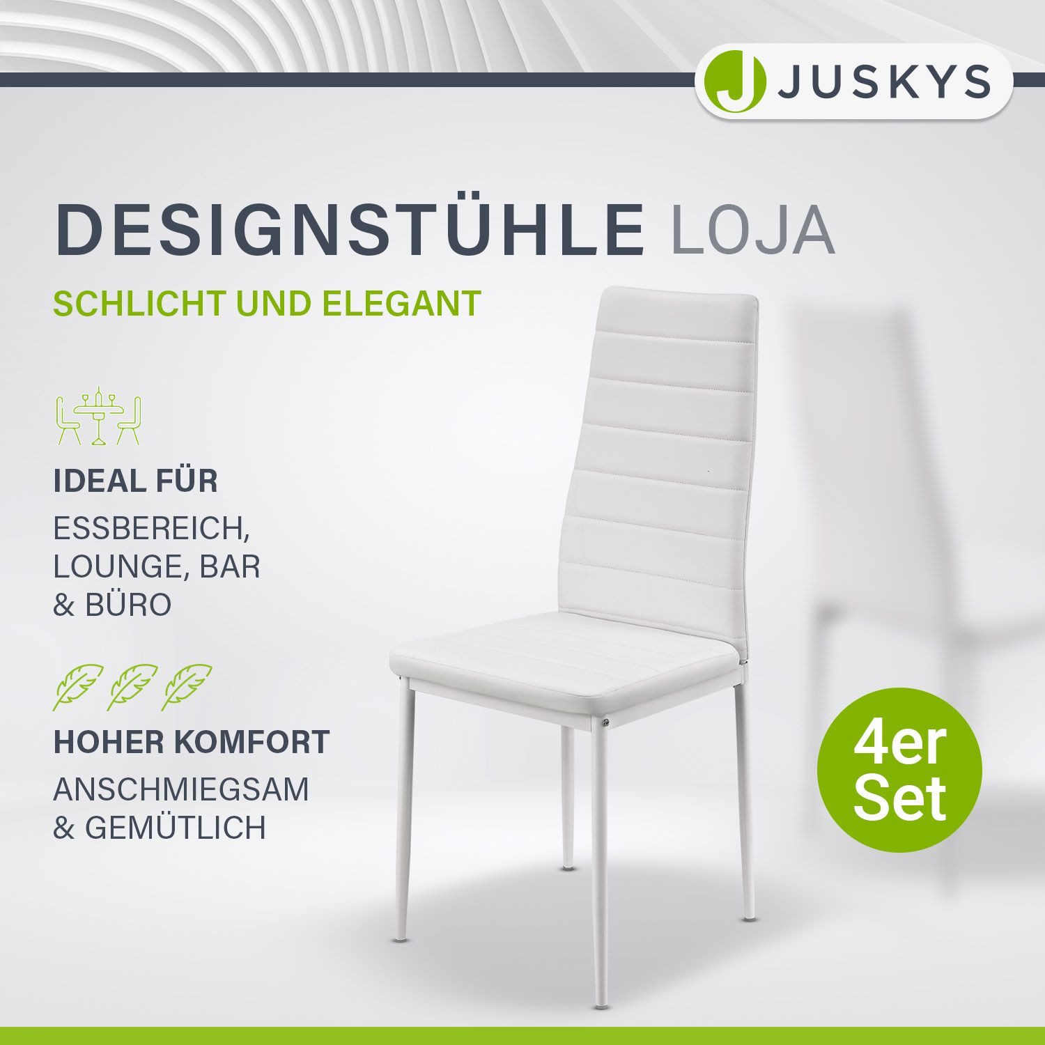 Juskys Esszimmerstuhl Loja (4 St), modern und bequem, pflegeleicht, bis 120 günstig online kaufen