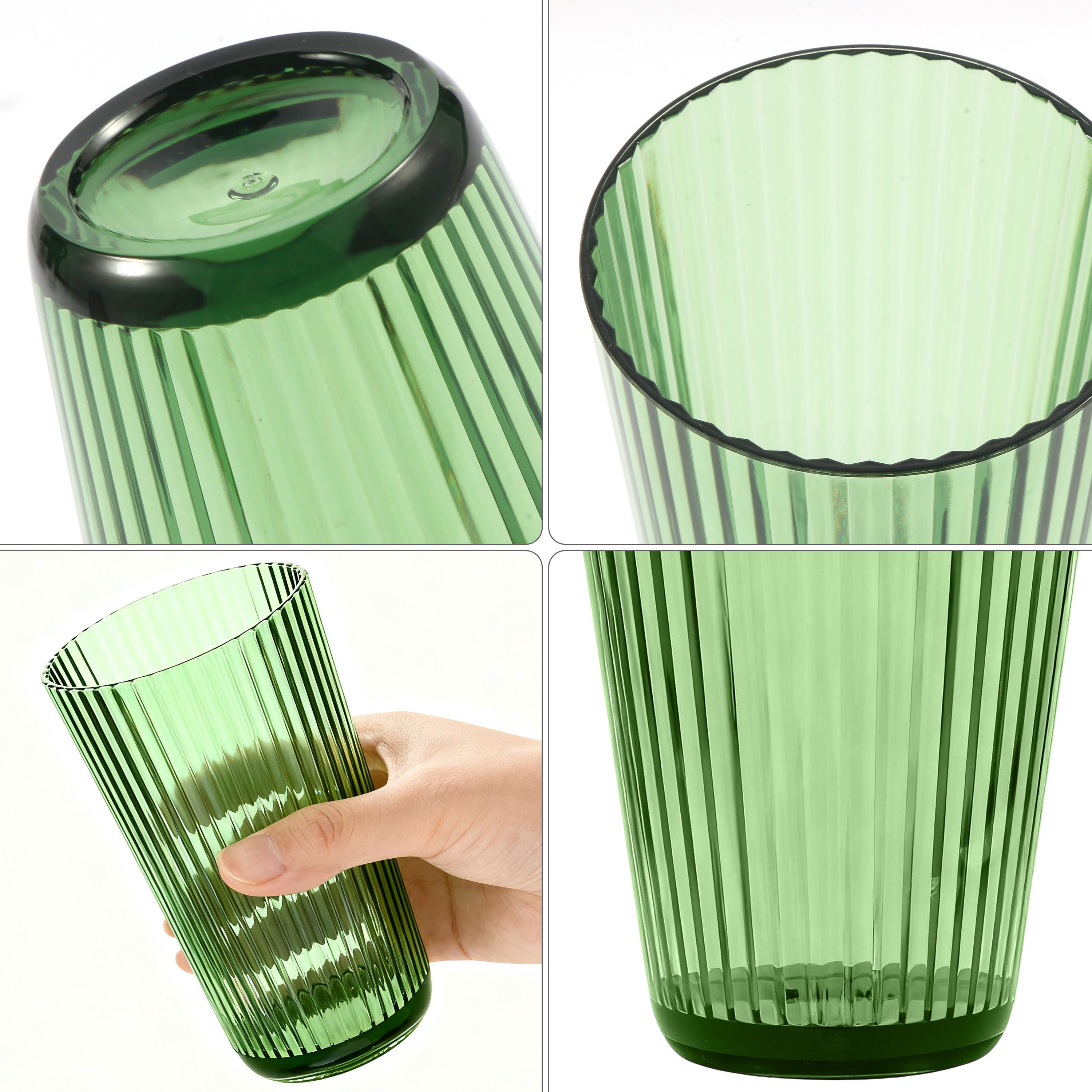 Ribelli Gläser-Set 12er Set Trinkgläser aus Kunststoff, 300/500ml Plastik Wassergläser, für Party, Camping, Familie
