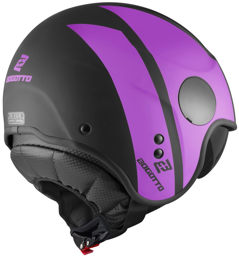 Bogotto Motorradhelm V595 Sierra Jethelm, integriertes Sonnenvisier