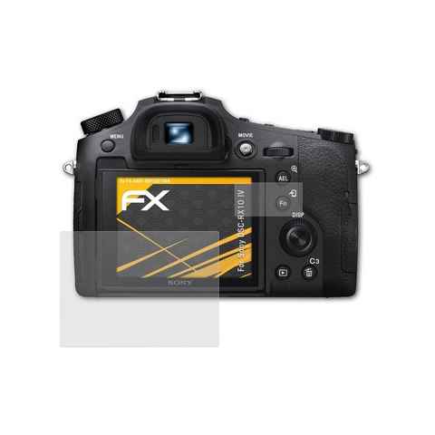 atFoliX Schutzfolie für Sony DSC-RX10 IV, (3er Set), Entspiegelnd und stoßdämpfend