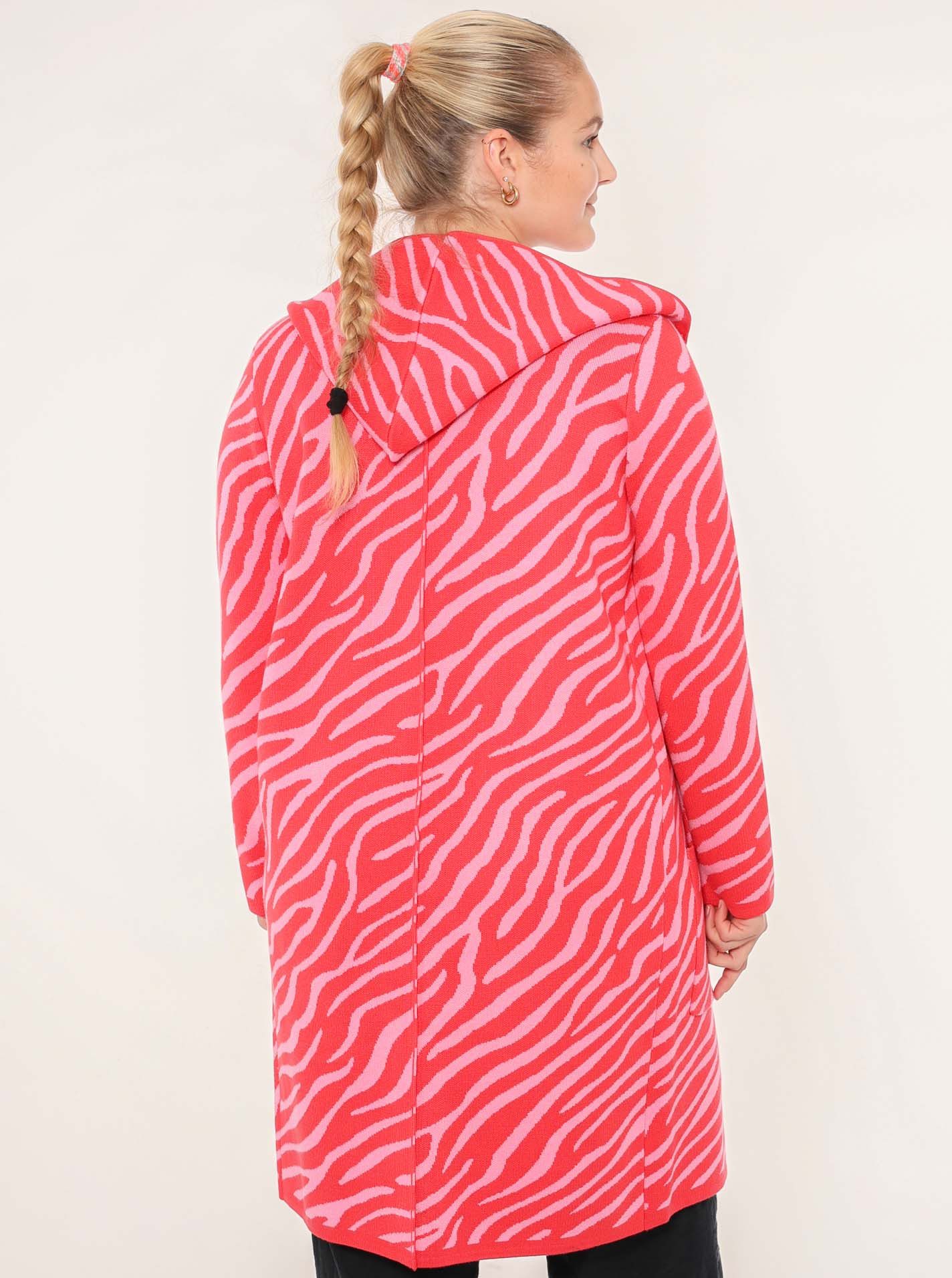 Zwillingsherz Strickjacke "Zebra" Animal-Muster, Kapuze, Langarm, günstig online kaufen