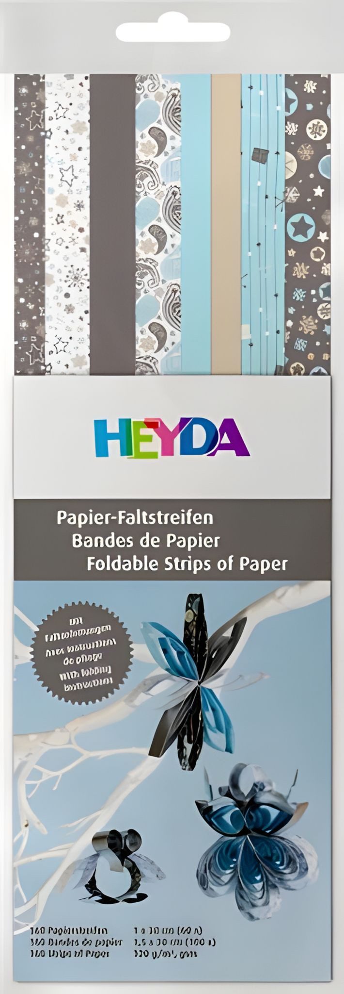 Bastelkartonpapier HEYDA 204875655 Faltstreifen-Set Christmas 1 x30 cm 15 x30 cm Papier