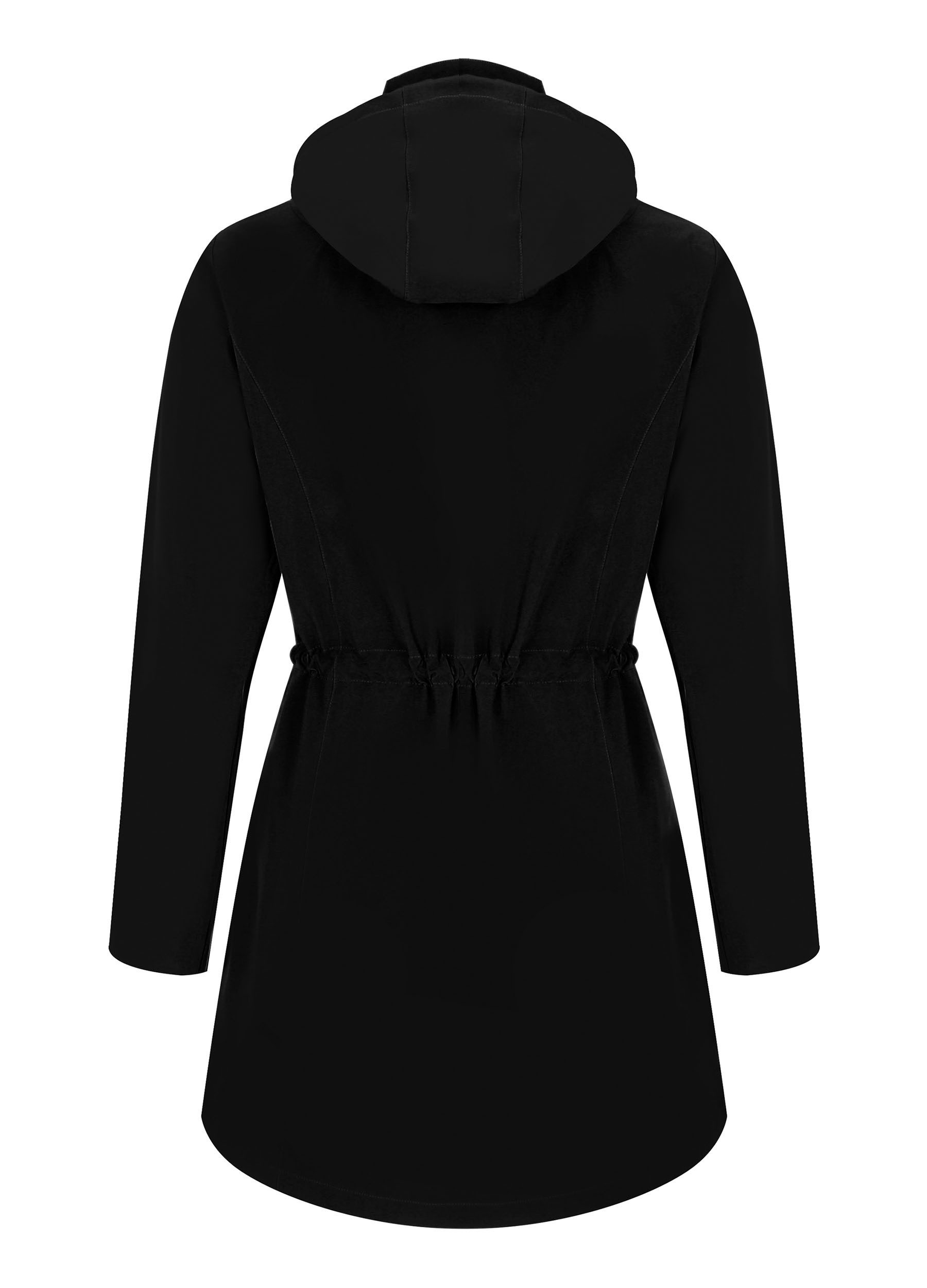 ATLASLAVA Regenjacke Damen Lang – Wasserdicht & Atmungsaktiv mit Kapuze (1-St) Übergangsjacke für Outdoor